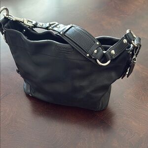 Coach Black Leather Shoulder Bag